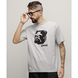 HEATHER T-SHIRT ”STENCIL BULLDOG”／ヘザーTシャツ ”ステンシル ブ／ショット（Schott）