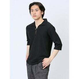 【綿混ニット ウォッシャブル】レノマ オム ラッセル スキッパー 半袖ポロ／タカキュー（TAKA-Q）