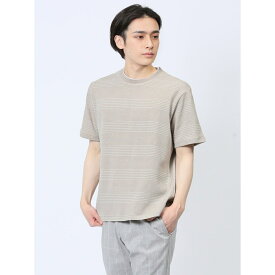 m.f.エディトリアル ポップコーンボーダー フェイククルーネック半袖Tシャツ／m.f.エディトリアル（m.f.editorial）