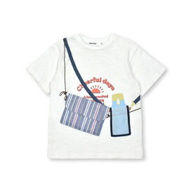 フラップ付きポシェット＆水筒モチーフプリント半袖Tシャツ(80~130cm)／スラップスリップ（SLAP SLIP）