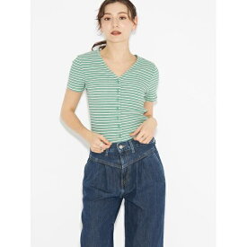 MONICA 半袖シャツ STRIPE BERYL GREEN／リーバイス（Levi’s）