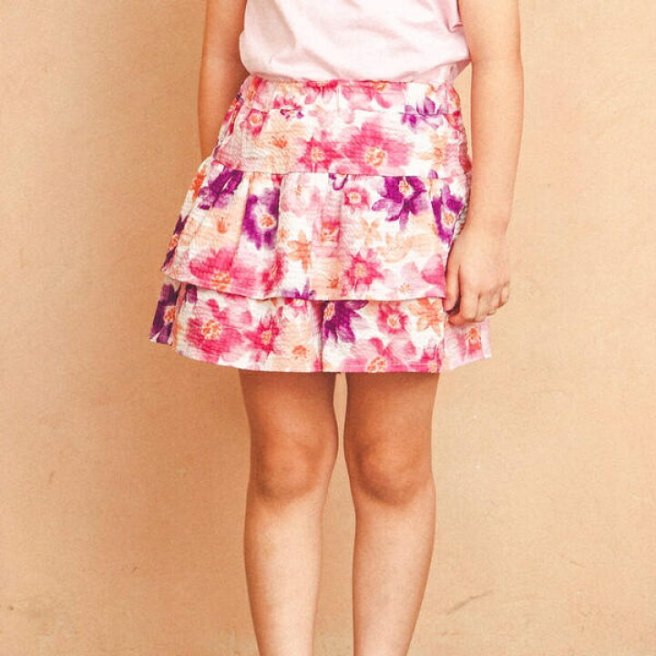 楽天市場】【お揃い】ボタニカル花柄リップルフリルキュロットパンツ  