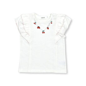イチゴレモンネックレス風刺しゅう袖フリルTシャツ(80~140cm)／スラップスリップ（SLAP SLIP）