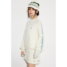 【RIENDA GOLF】シャギーロゴSLV Knit TOP／リエンダ（rienda）