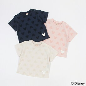 【Disney】パイルジャガード柄Tシャツ／プティマイン（petit main）