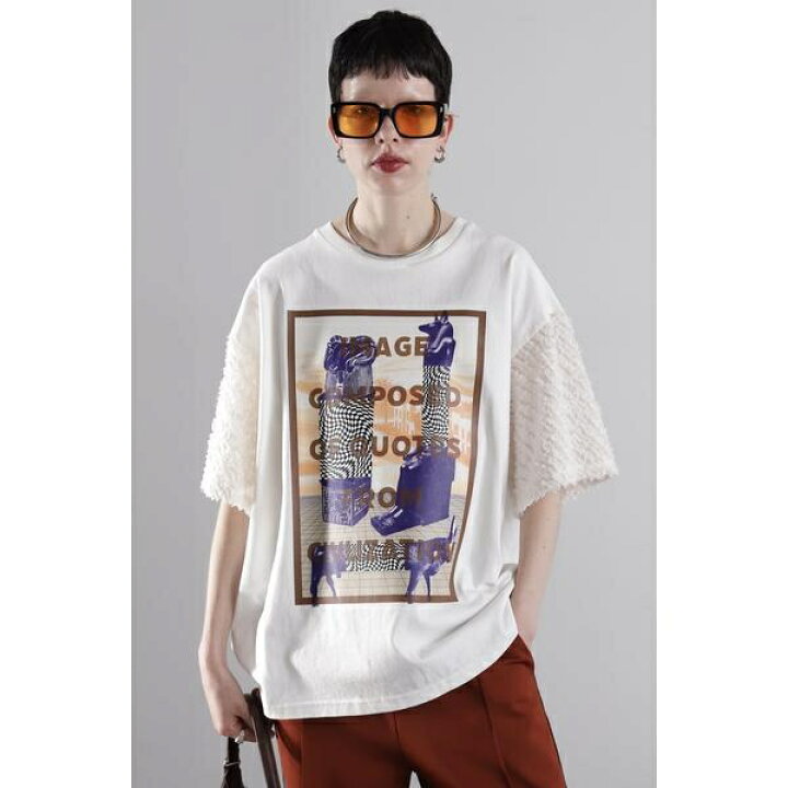 楽天市場】異素材スリーブ グラフィックTシャツ／ローズバッド（ROSE 