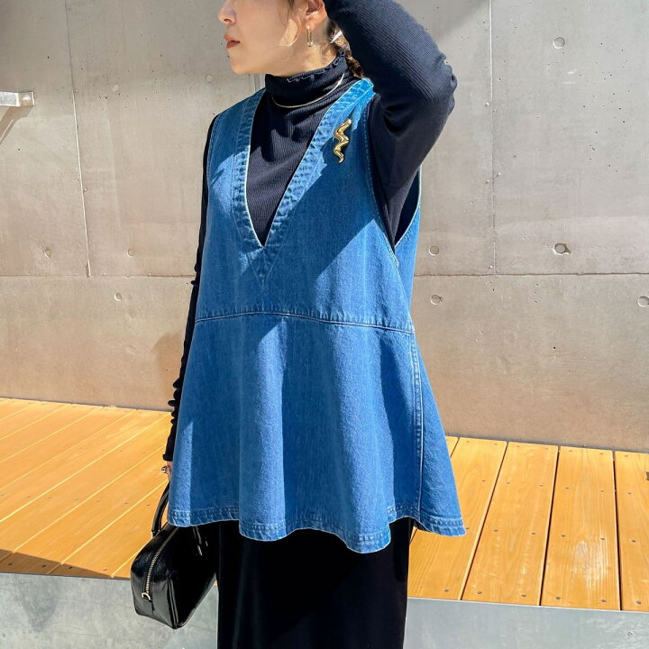 楽天市場】【RM denim】ペプラムジレデニムブラウス／ノーリーズ 