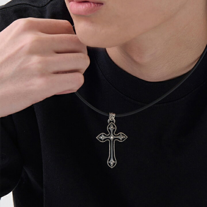 楽天市場】ダイアモンドシルバークロスペンダント/ネックレス  