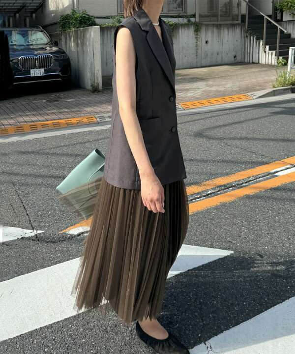 楽天市場】【Audrey and John Wad】オーガンジーノッチドラペルベスト  