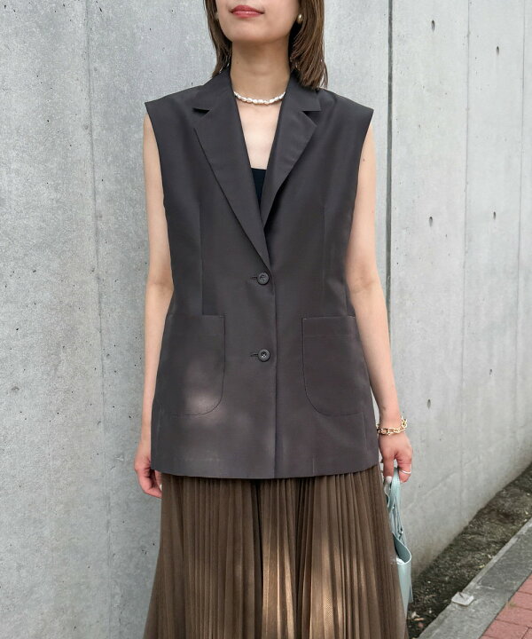 楽天市場】【Audrey and John Wad】オーガンジーノッチドラペルベスト  