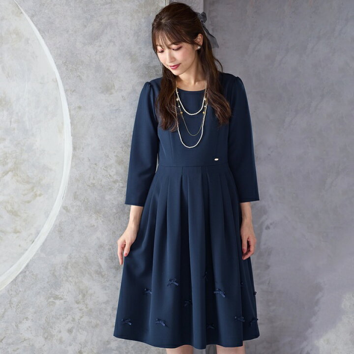 楽天市場】【セットアップ対応】フィット＆フレアリボンワンピース  