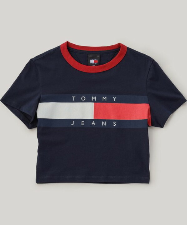 楽天市場】スリムクロップドブロックTシャツ／トミー ジーンズ（TOMMY 