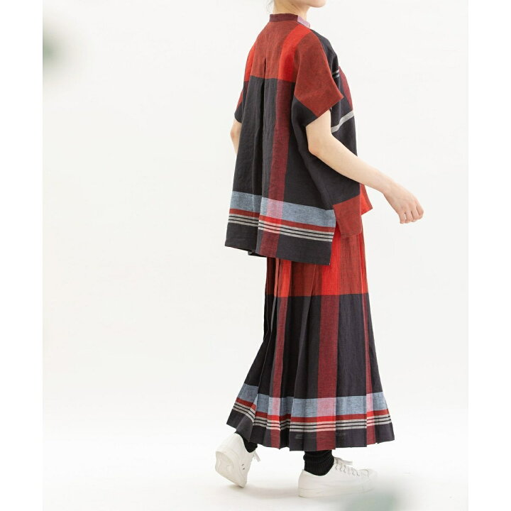 ꕤ新品ꕤ nop de nod 今季 パネルチェックスタンドカラーブラウス 