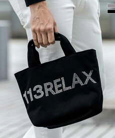 1PIU1UGUALE3 RELAX ラインストーンロゴミニトートバッグ／ウノピゥウノウグァーレトレ リラックス（1PIU1UGUALE3 RELAX）