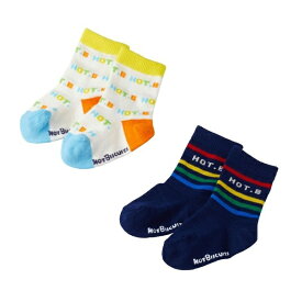 クルー丈 ソックスパック2足セット／ミキハウス ホットビスケッツ（MIKIHOUSE HOT BISCUITS）