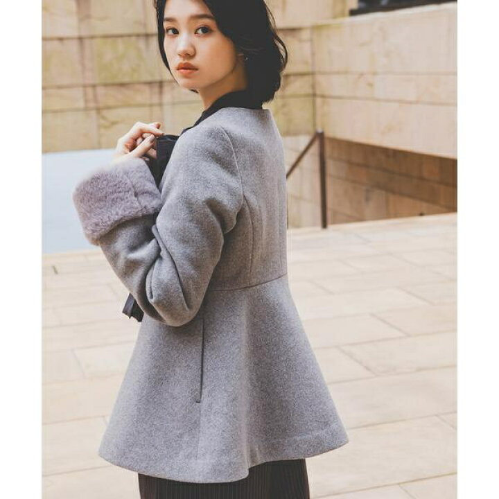 楽天市場】フェイクファースリーブペプラムコート 24AW／ナチュラル 