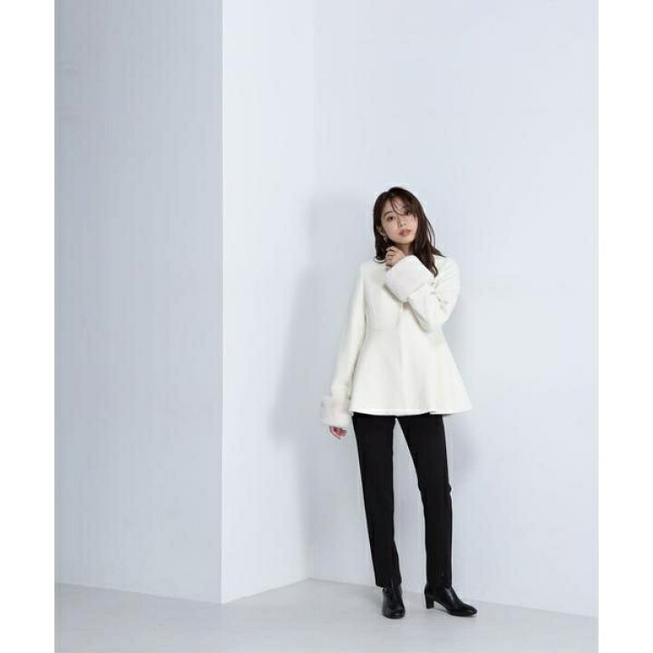 楽天市場】フェイクファースリーブペプラムコート 24AW／ナチュラル 