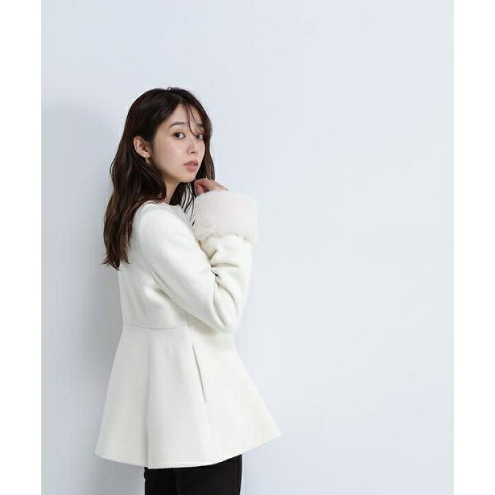 楽天市場】フェイクファースリーブペプラムコート 24AW／ナチュラル 