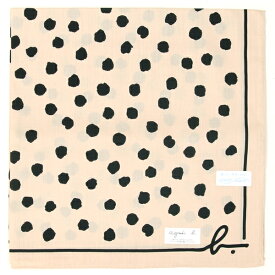 アニエスベー　大判　プリントハンカチ（約58cm）　イージーケア　アニマルドット　【agnes b】／アニエスベー（agnes b.）
