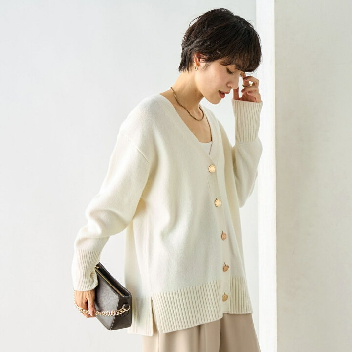 楽天市場】カシミヤ混MUSICゆったりVネックカーディガン 24AW  