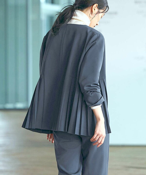 楽天市場】【S〜LL】サイドプリーツジャケット＆テーパードパンツ  