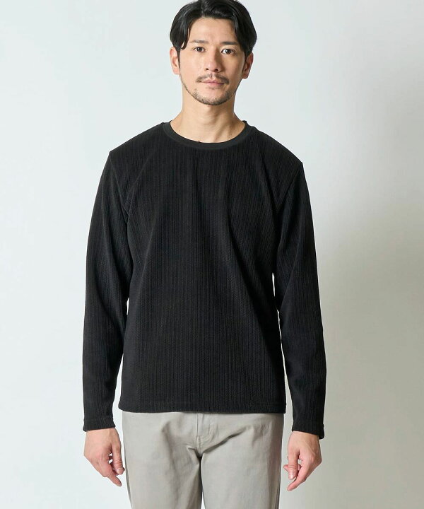 楽天市場】ヘリンボーンクルーネックロンT／テットオム（TETE HOMME 