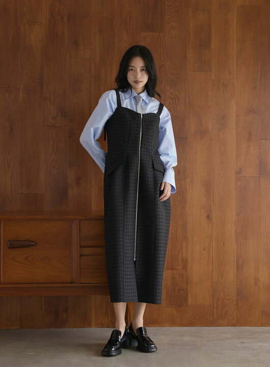 楽天市場】千鳥ジャガードジップワンピース／コエル（COEL） : 丸井  