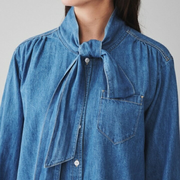 楽天市場】【Healthy DENIM】Aloe（アロー）ボウタイデニムブラウス 