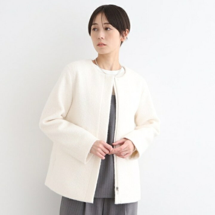 楽天市場】【トレンド◎／ウール混】ループジャージ ノーカラーコート 