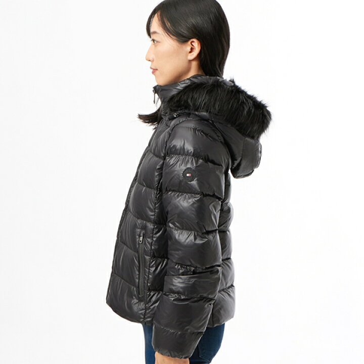 楽天市場】イミテーションファー付きグロスダウンジャケット／トミー  