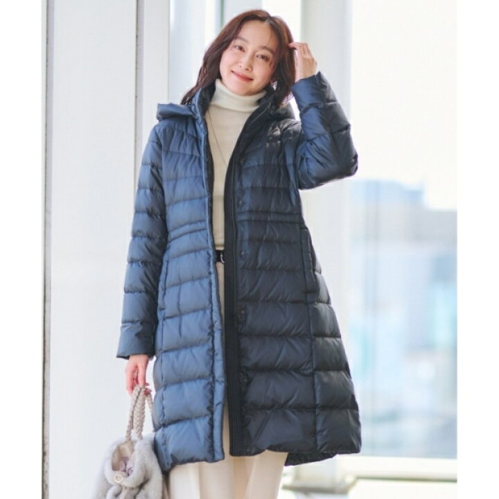 楽天市場】【撥水洗えるすっきり】ロング丈タフタダウンコート／アン 
