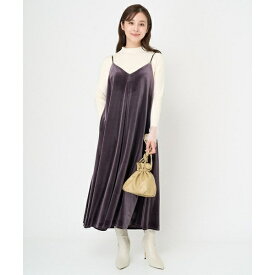 【小さいサイズ】ベロアキャミワンピース/前後2way/洗える／MK ミッシェルクラン（MK MICHEL KLEIN ）