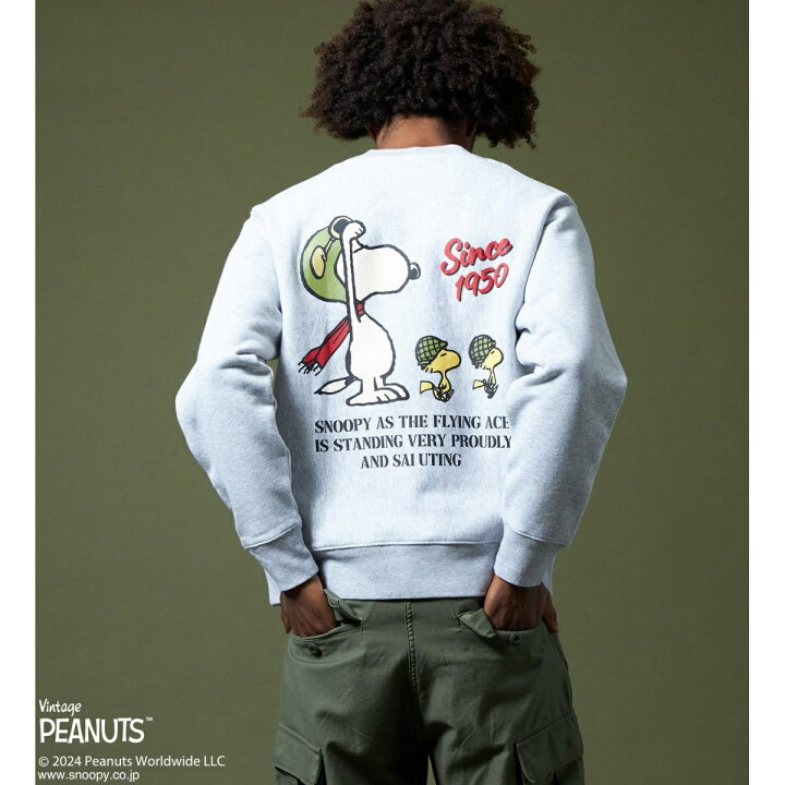 楽天市場】【PEANUTS x ALPHA】 クルーネックスウェット長袖(ウッド 