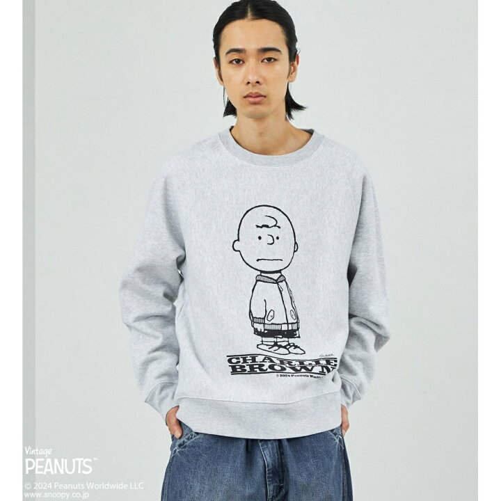 楽天市場】【PEANUTS x ALPHA】 ラグランスウェット長袖 (チャーリー 