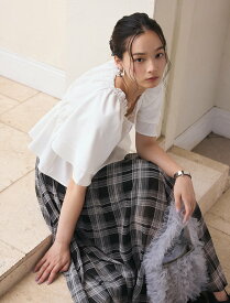 シフォンチェックスカート／フィフス（fifth）