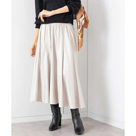 [小さいサイズ]マイクロタフタレザーライクスカート／ミッシェルクラン（MICHEL KLEIN）