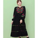 Rico メヒコフラワー刺繍コーデュロイワンピース／チチカカ（titicaca）