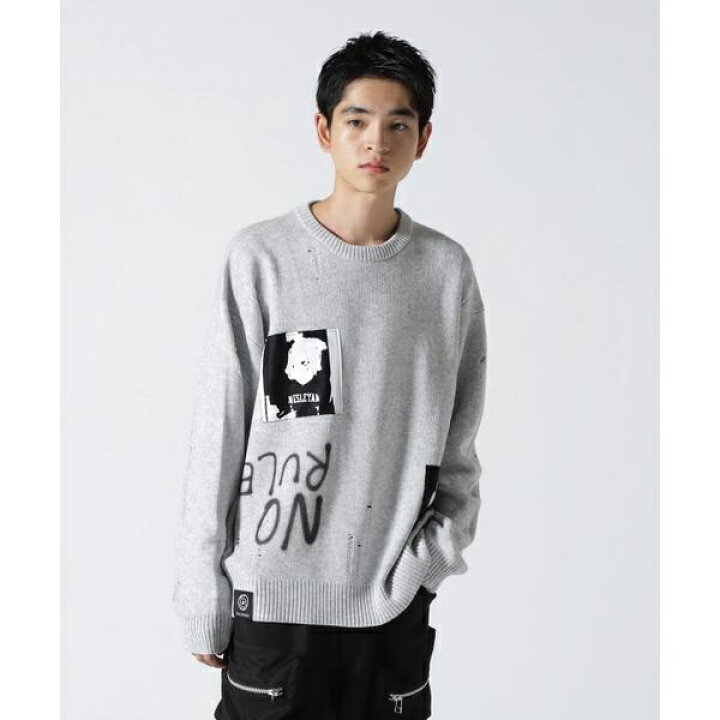 楽天市場】Guernika／Crash Knit sweater(Cell Division)／Gray 