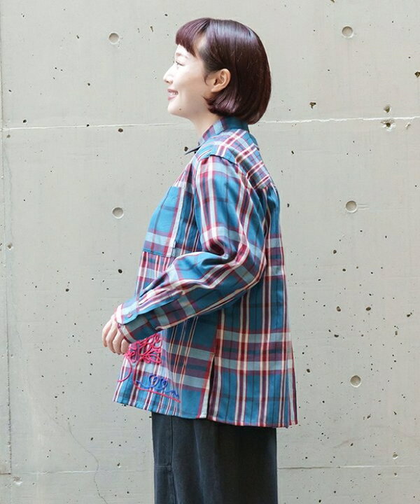 楽天市場】【大きいサイズ】チェック流れ刺繍SH／アズノゥアズ 