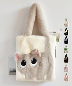 ファートートバッグ ふわふわ 猫柄鞄秋冬／ミニミニストア（miniministore）