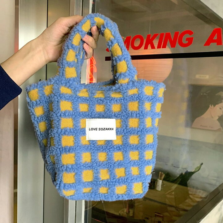 楽天市場】チェック柄 パステル ミニバッグ ハンドバッグ トートバック 