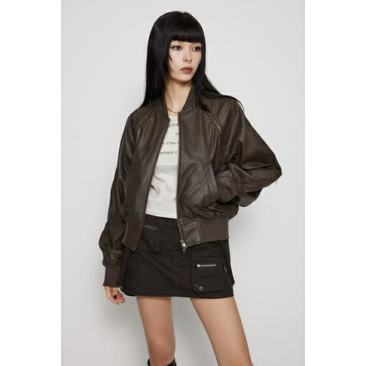 楽天市場】CROPPED FAUX LEATHER ブルゾン／ラグア ジェム（LAGUA GEM  