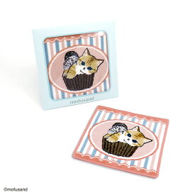 mofusand レトロカップケーキ シェニールタオルハンカチ／タオル美術館（Towelmuseum）