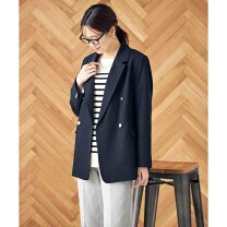ブレザーセットアップ ブレザー ダブル レディース 洋服の青山 動きやすい 洗える ダブルジャケット レディース テーラード ジャケット ダブル ネイビー 紺 無地 ストレッチ 春夏秋冬 オフィス 紺ブレザー