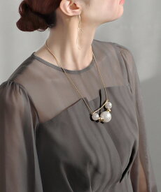 メタル×コットンパールネックレス／アネモネ（ANEMONE）