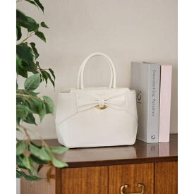 リボンモチーフ スプリットレザーハンドバッグ／サマンサタバサ（Samantha Thavasa）