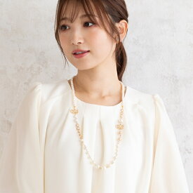 リボンパール調ビーズネックレス／ローズティアラ（Rose Tiara）