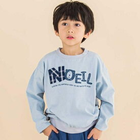 天竺チェックロゴ長袖Tシャツ(80~130cm)／ノイユ エーム ベベ（Noeil aim BeBe）