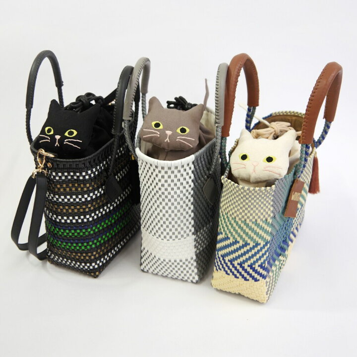 楽天市場】WOVEN / キャンバス ねこ 2WAY BAG ショルダーバッグ 猫巾着  