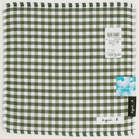 アニエスベー　接触冷感　リバーシブルハンカチ　表ギンガムチェック・裏ストライプ　【agnes b】／アニエスベー（agnes b.）